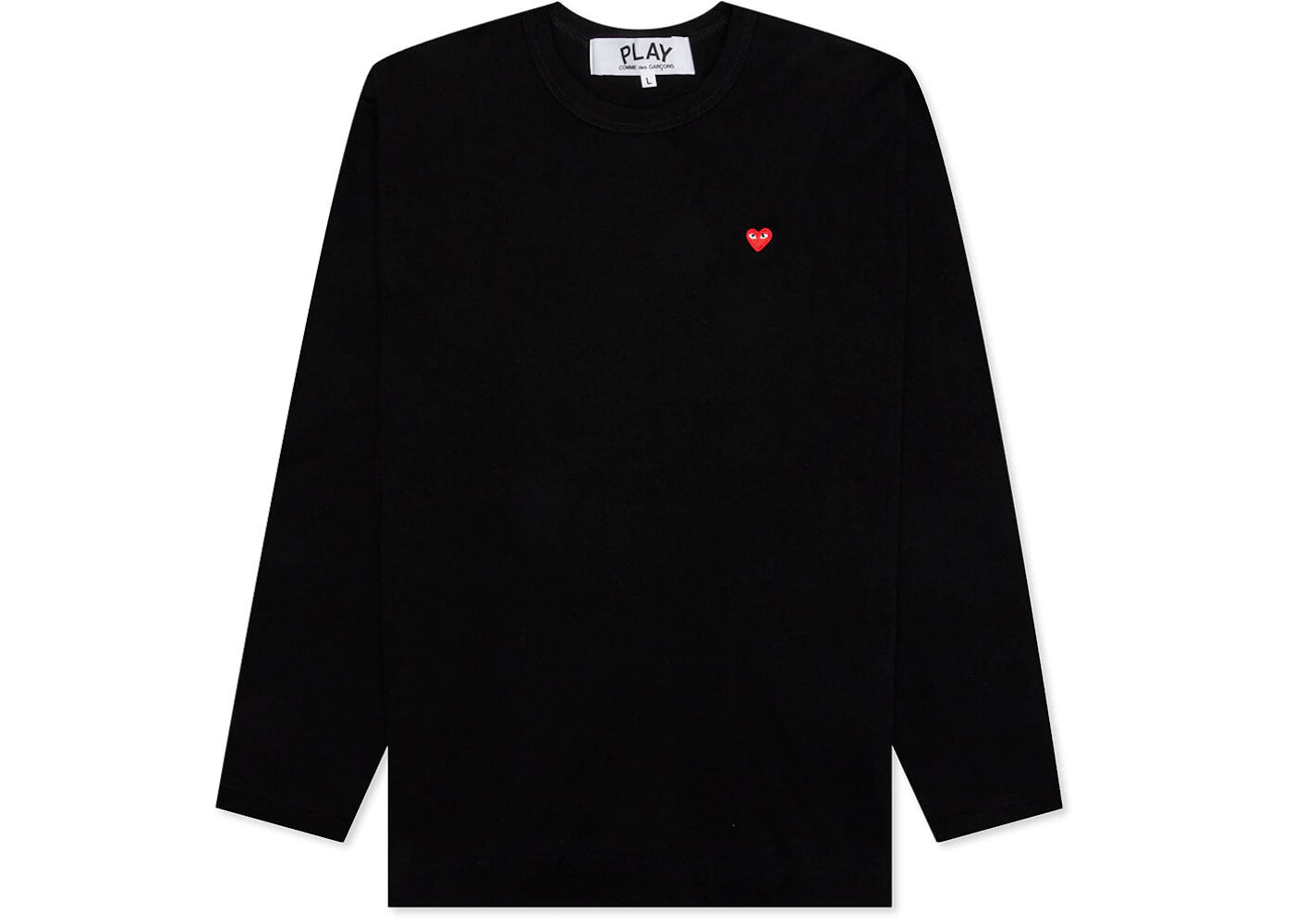 Comme des Garcons Play Small Red Heart L/S T-shirt Black - vue secondaire A