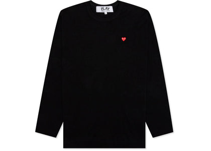 Comme des Garcons Play Small Red Heart L/S T-shirt Black - apparel view 2