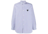 Comme des Garcons PLAY Stripe Embroidered Logo Shirt Blue/White