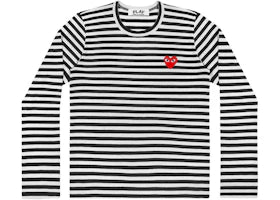 Comme des Garcons Play Striped Long Sleeve T-shirt Black/White - vue 360