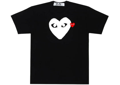 Comme des Garcons Play White Heart Red Emblem T-shirt Black - apparel view 2