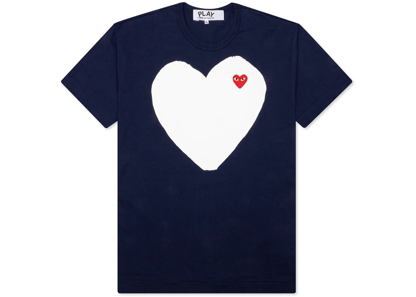 Comme des Garcons Play White Heart T-shirt Navy - vue 360