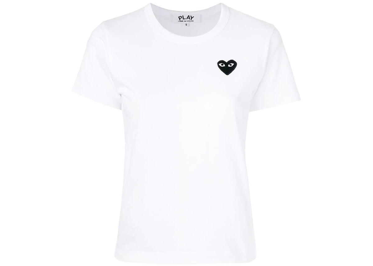 Comme des Garcons Play Women's Black Emblem T-Shirt White/Black (SS22) - vue secondaire B