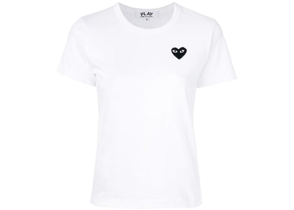 Comme des Garcons Play Women's Black Emblem T-Shirt White/Black (SS22) - apparel view 2