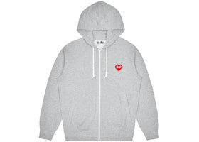 Comme des Garcons Play x Invader Zip Up Hoodie Top Grey