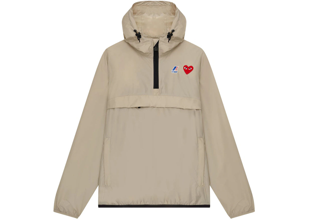 Comme des Garcons Play x K-Way Claude Half-Zip Jacket Beige - vue secondaire A