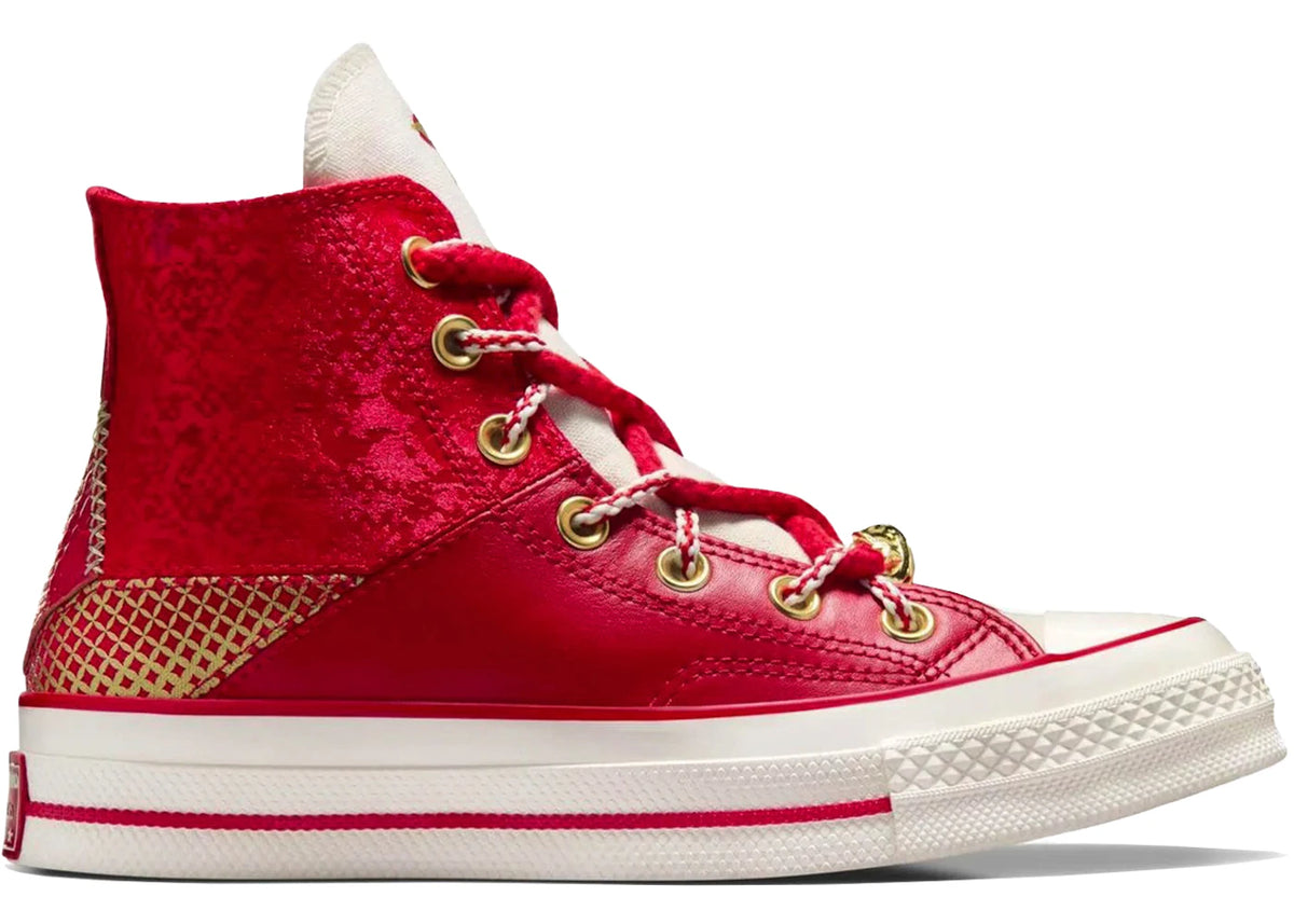 Converse Chuck 70 Hi Lunar New Year Emaille Rot Schlangenleder - vue 360