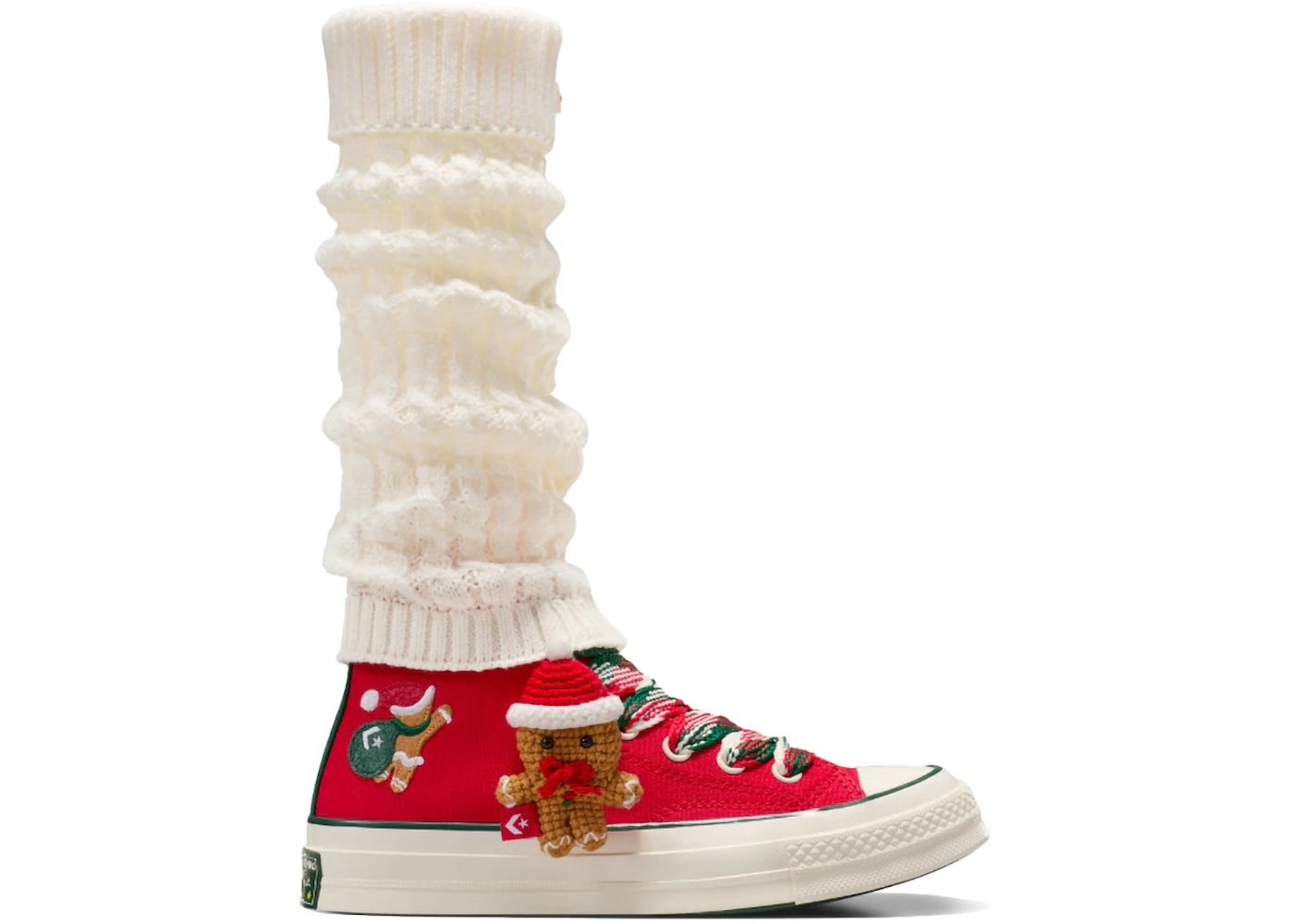 Converse Chuck 70 Hi X-Mas Gingerbread & Knit Sock Red - vue 360