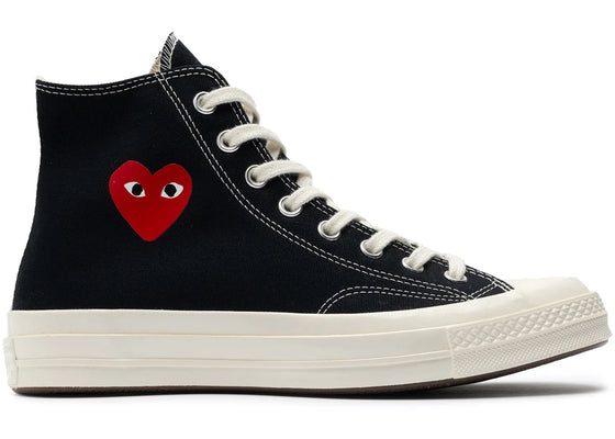Converse Chuck Taylor All Star 70 Hi Comme des Garcons PLAY Single Heart Black sneakers - authentic Converse shoes