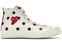 Converse Chuck Taylor All Star 70 Hi Comme des Garcons PLAY  Polka Dot White