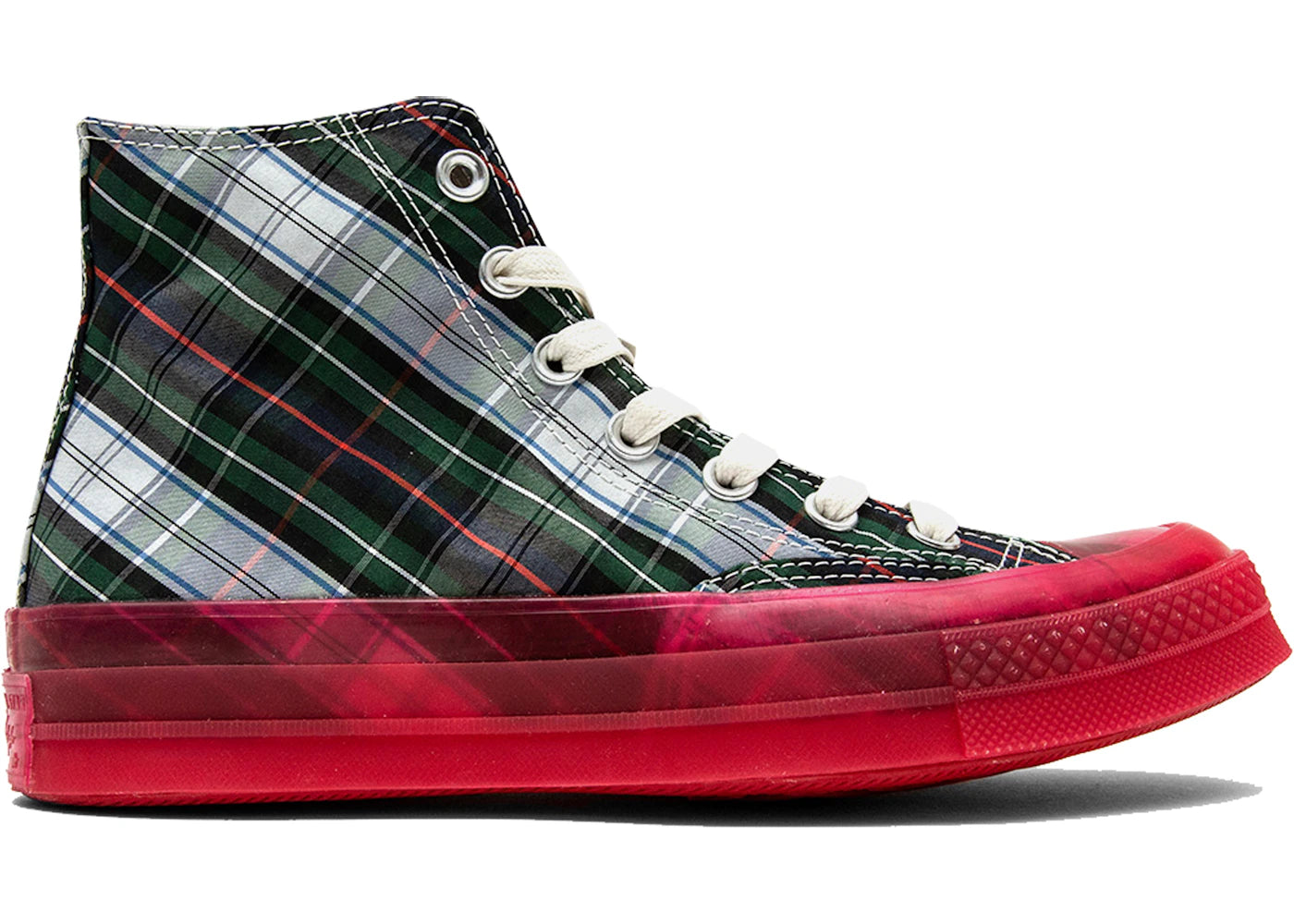 Converse Chuck Taylor All Star 70 Hi Plaid Translucent Midsole Red - vue 360