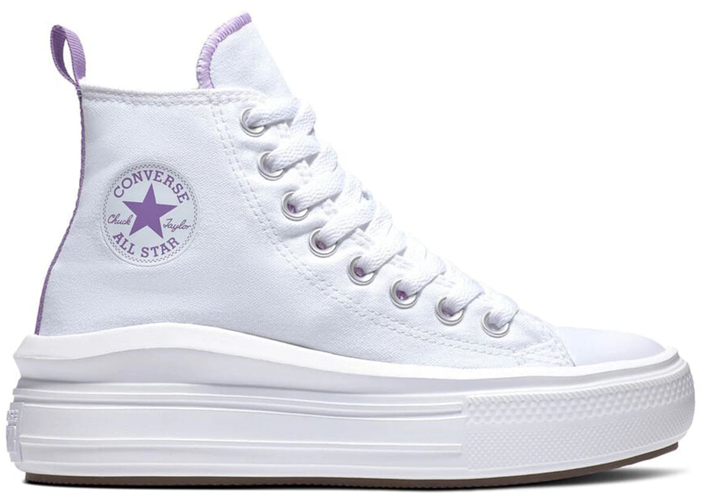 Converse Chuck Taylor All Star Move Platform Hi White Pixel Purple (GS) - vue secondaire B