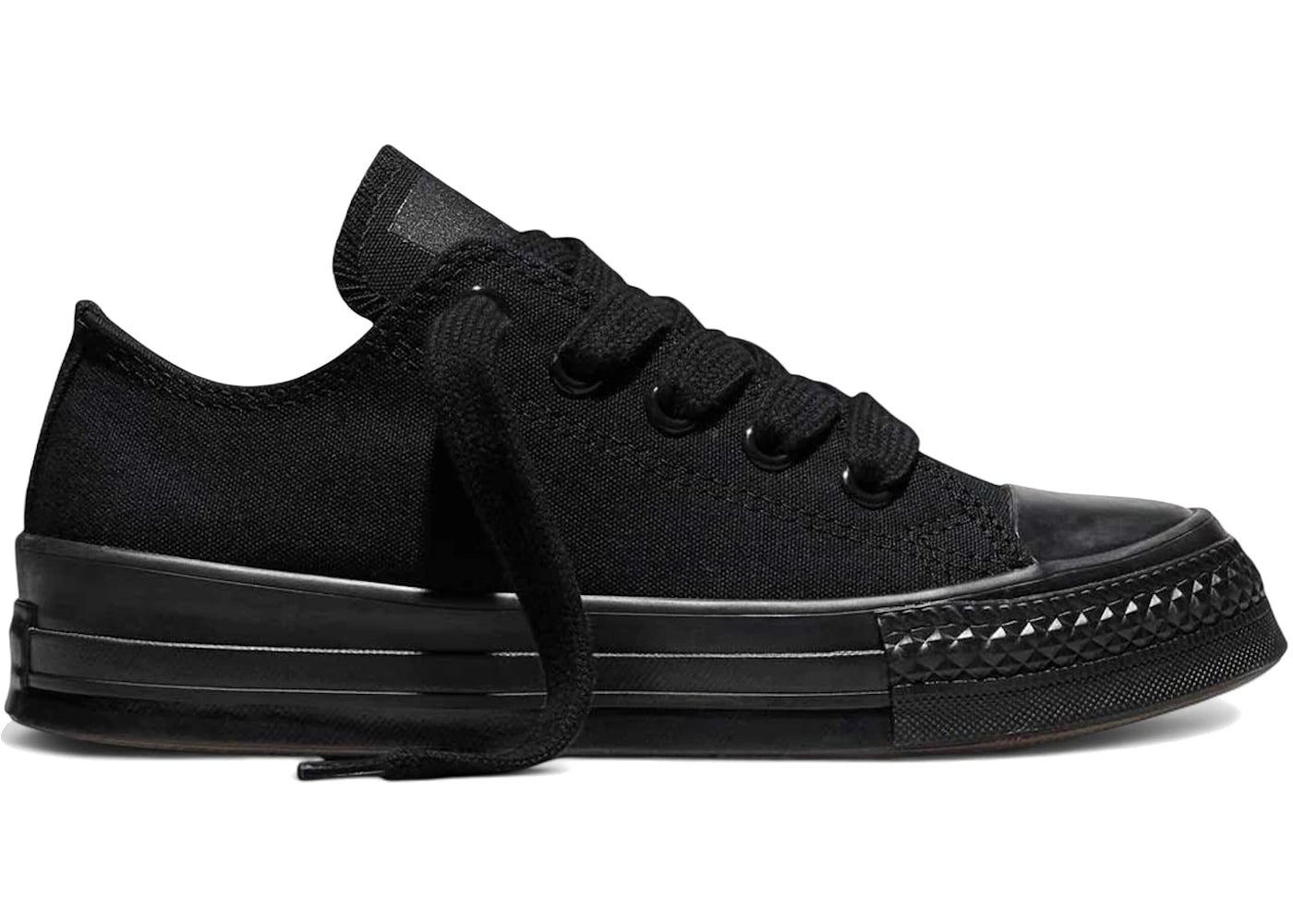 Converse Chuck Taylor All Star Throwback Low Triple Black (GS) - vue secondaire A