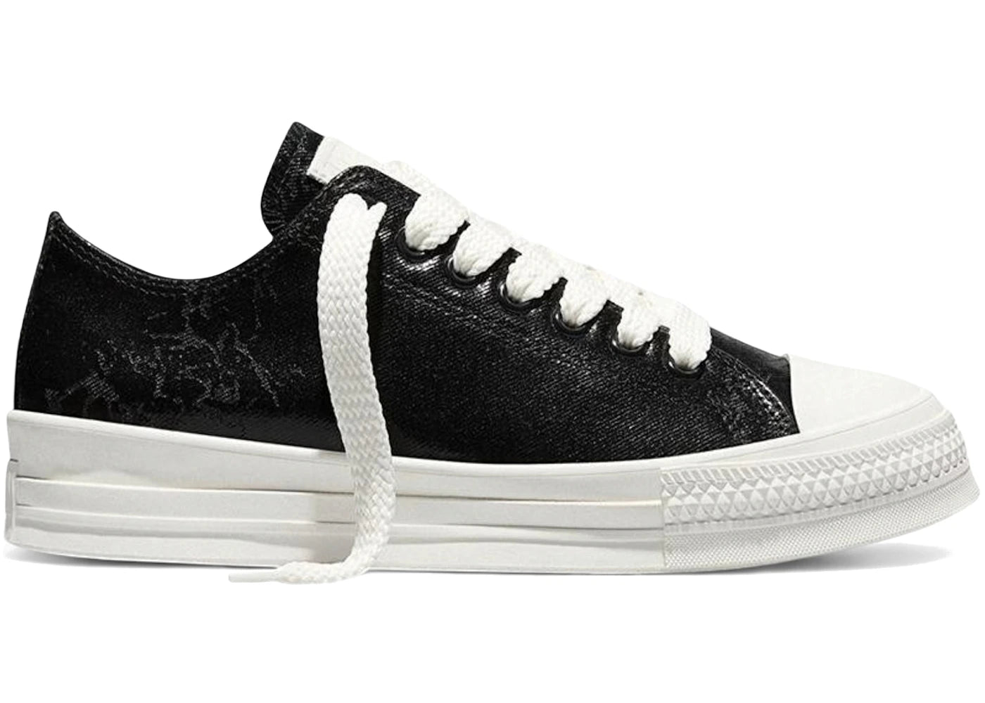 Converse Chuck Taylor All Star Throwback Low Waxed Denim Black - vue 360