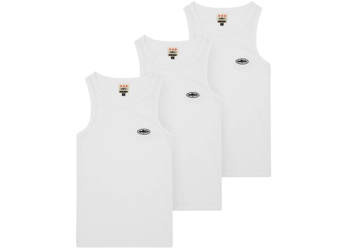 Corteiz HMP Essentials Tank Top (3 Pack) White - vue secondaire A