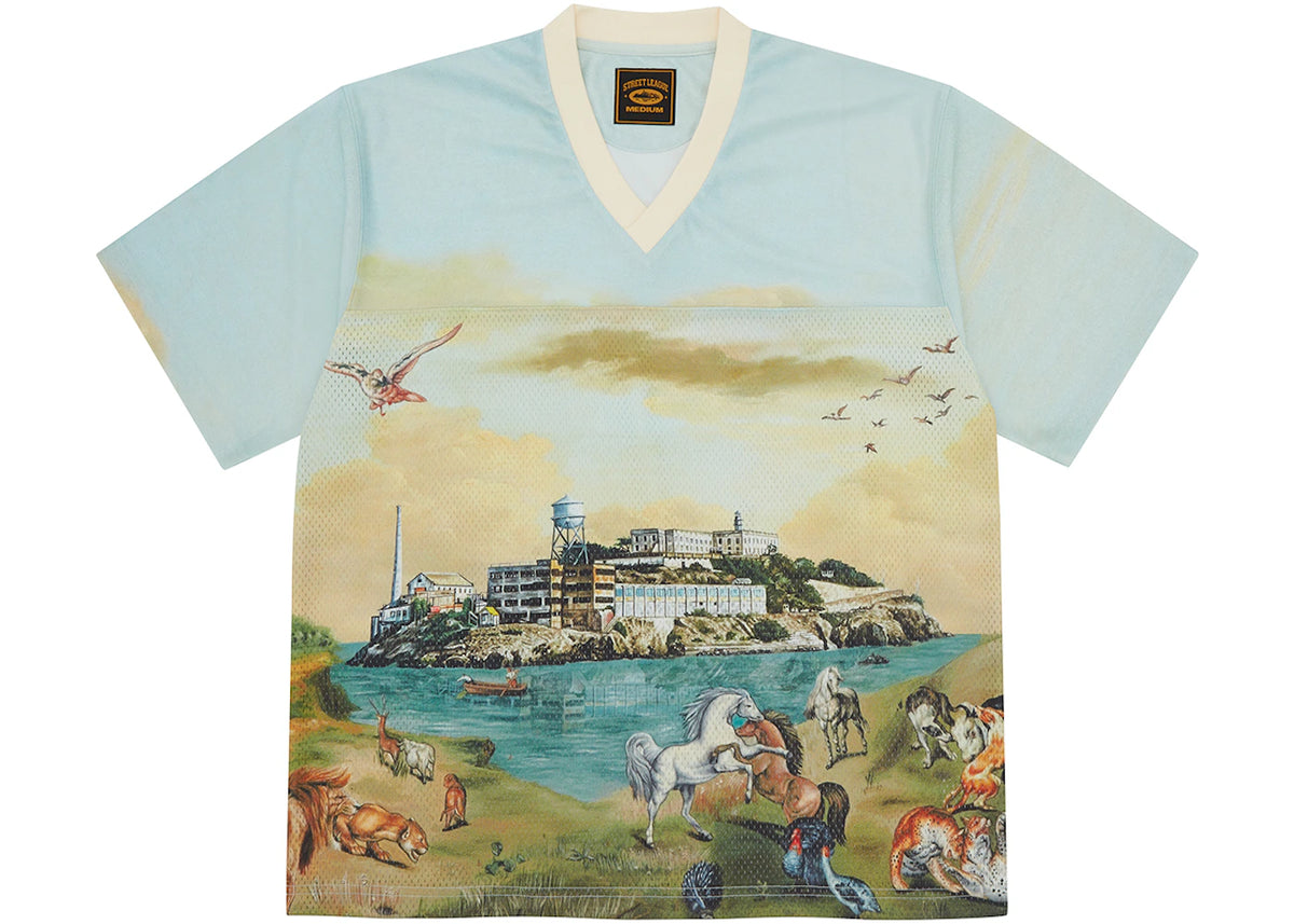 Corteiz Narnia Football Jersey Blue/Cream - vue secondaire A