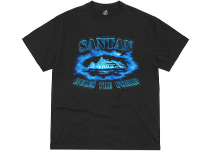 Corteiz Santan Alcatraz Tee Black/Blue Flame - authentic Corteiz product