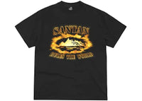 Corteiz Santan Alcatraz Tee Black/Orange Flame