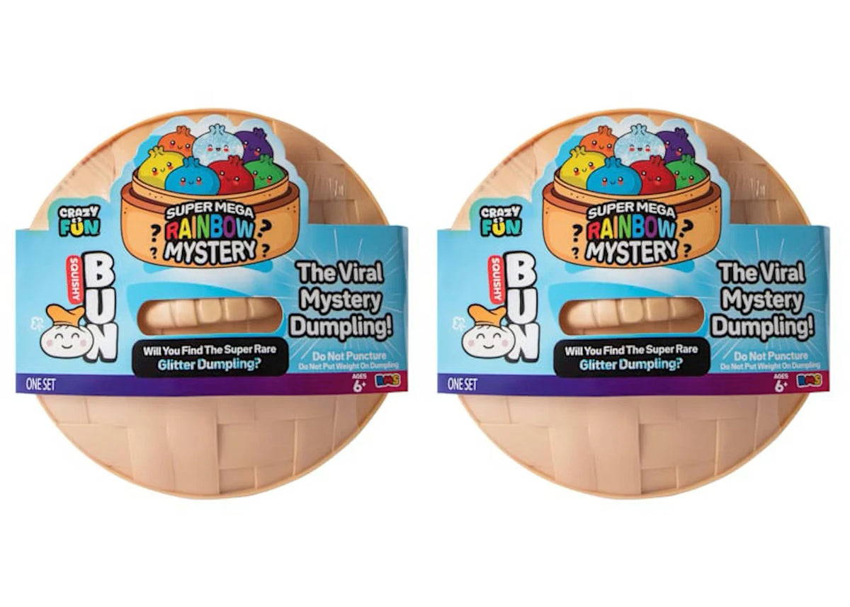 Squishy Bun Super Mega Rainbow Mystery Squishy "Dumpling" (Glitter Version) Blind Box 4x Lot - vue 360