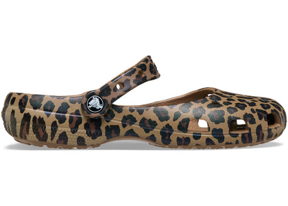 Crocs Classic Ballet Flat Animal Print Sepia Leopard (Women's) - authentic Crocs sneakers