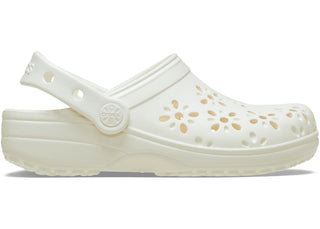 Crocs Classic Clog Floral Cut Out Chalk - sneakers view 2