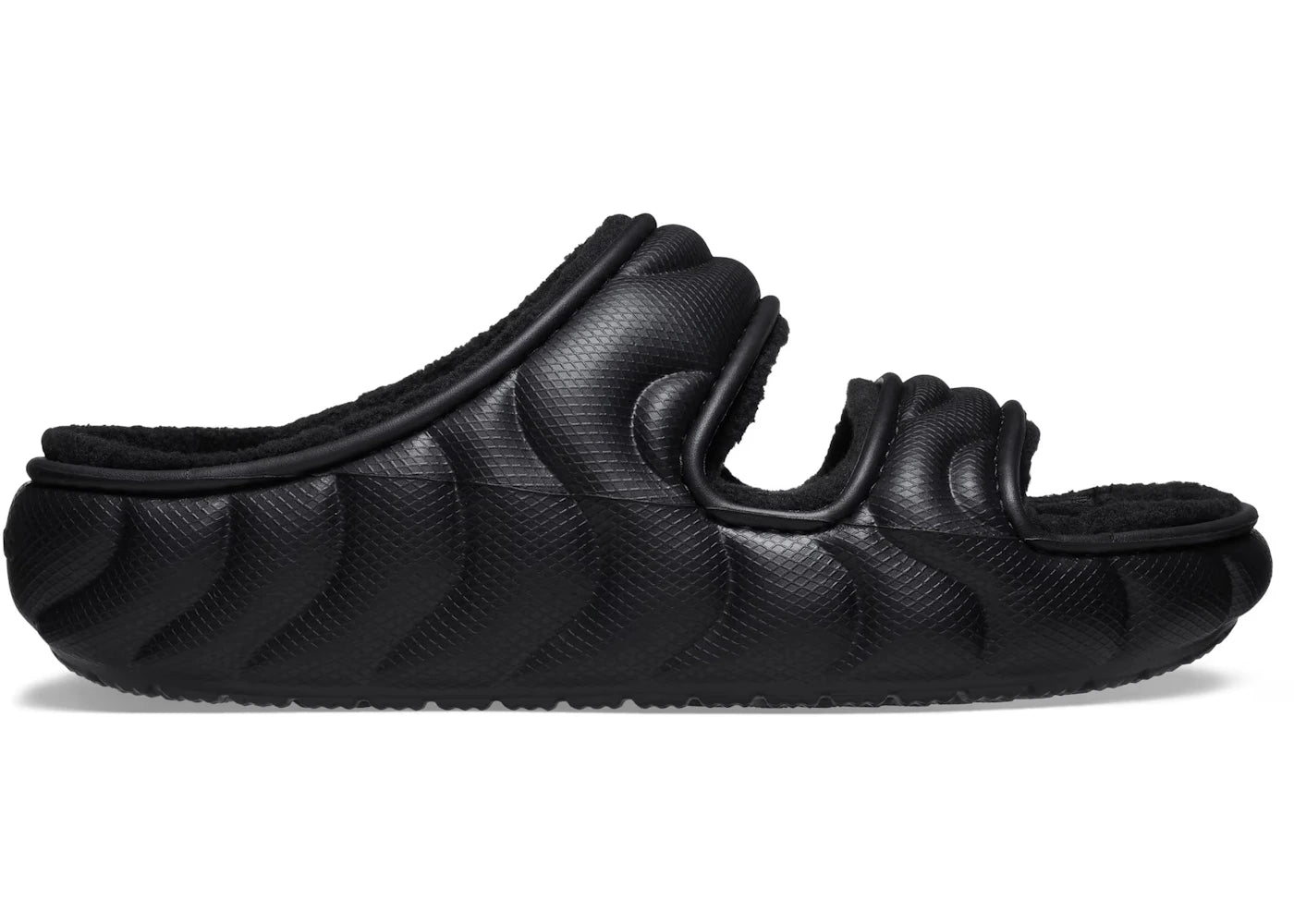 Crocs Classic Cozzzy Overpuff Sandal Black - vue 360