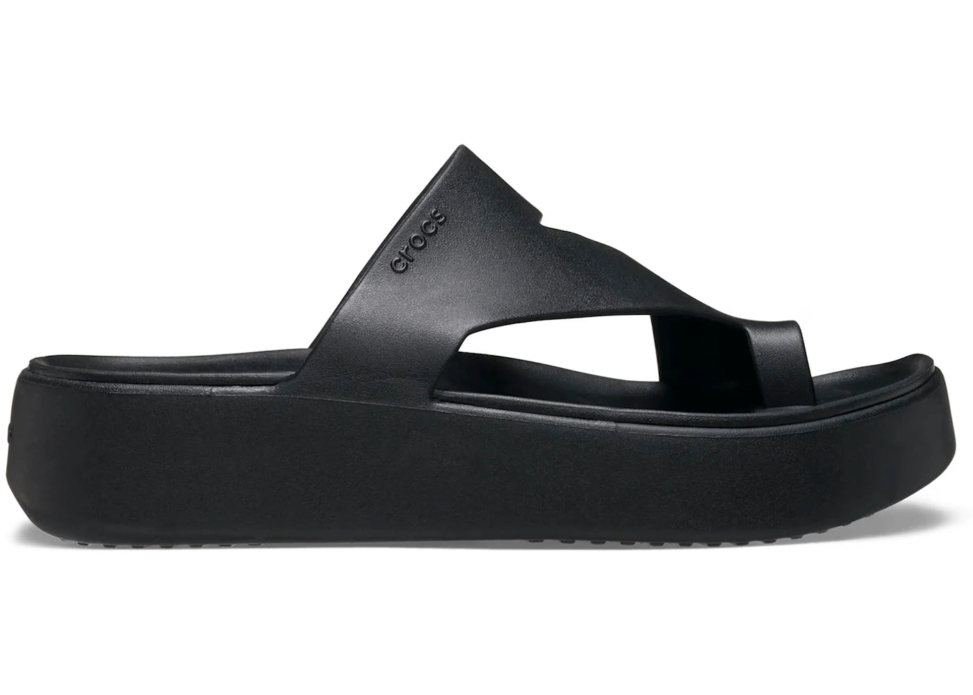 Crocs Getaway Platform Toe Loop Flip Black (Women's) - vue 360