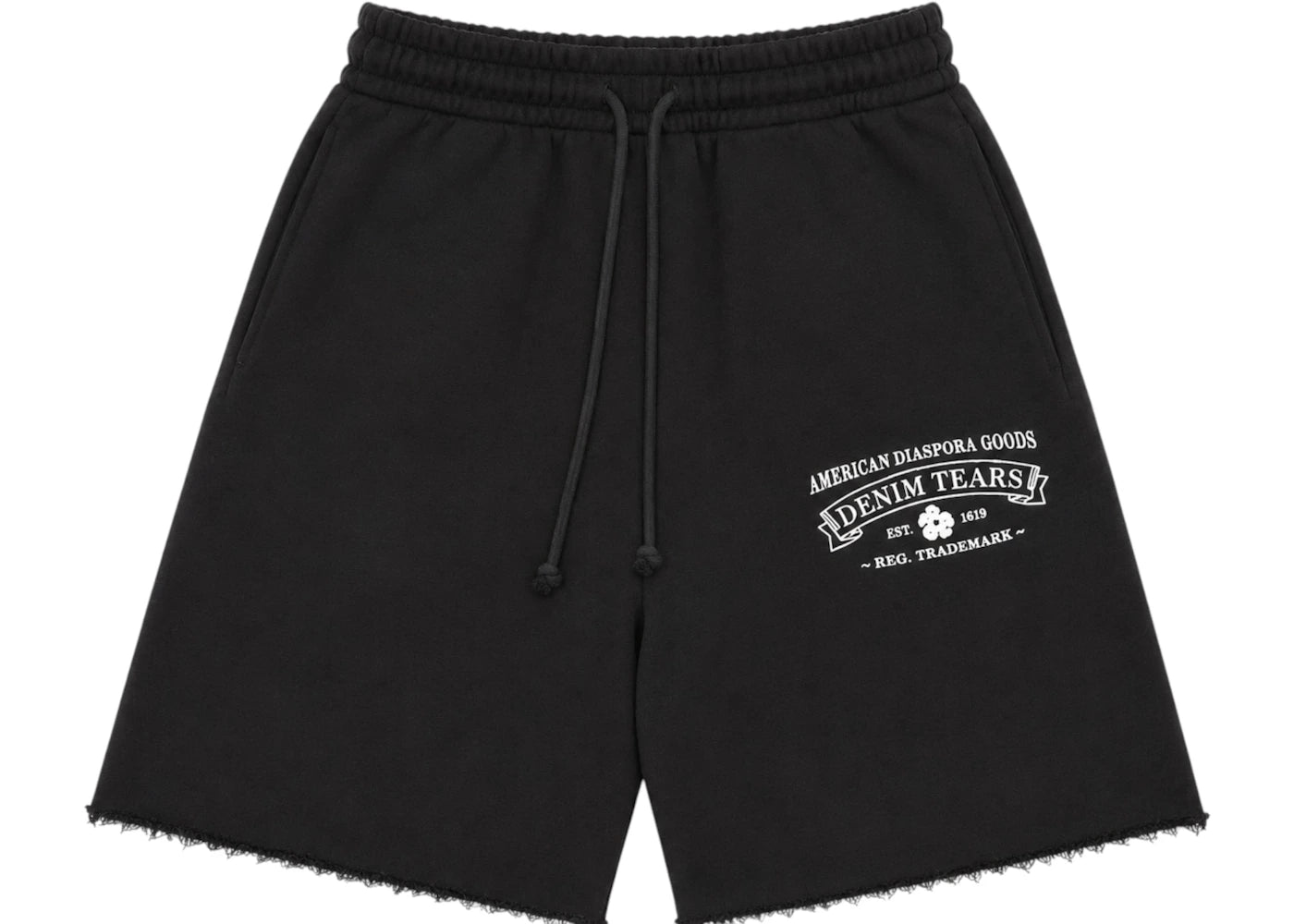 Denim Tears ADG Sweatshort Black/White - vue 360