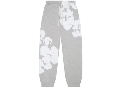 Denim Tears Big Cotton Wreath Sweatpants Grey - authentic Denim Tears apparel
