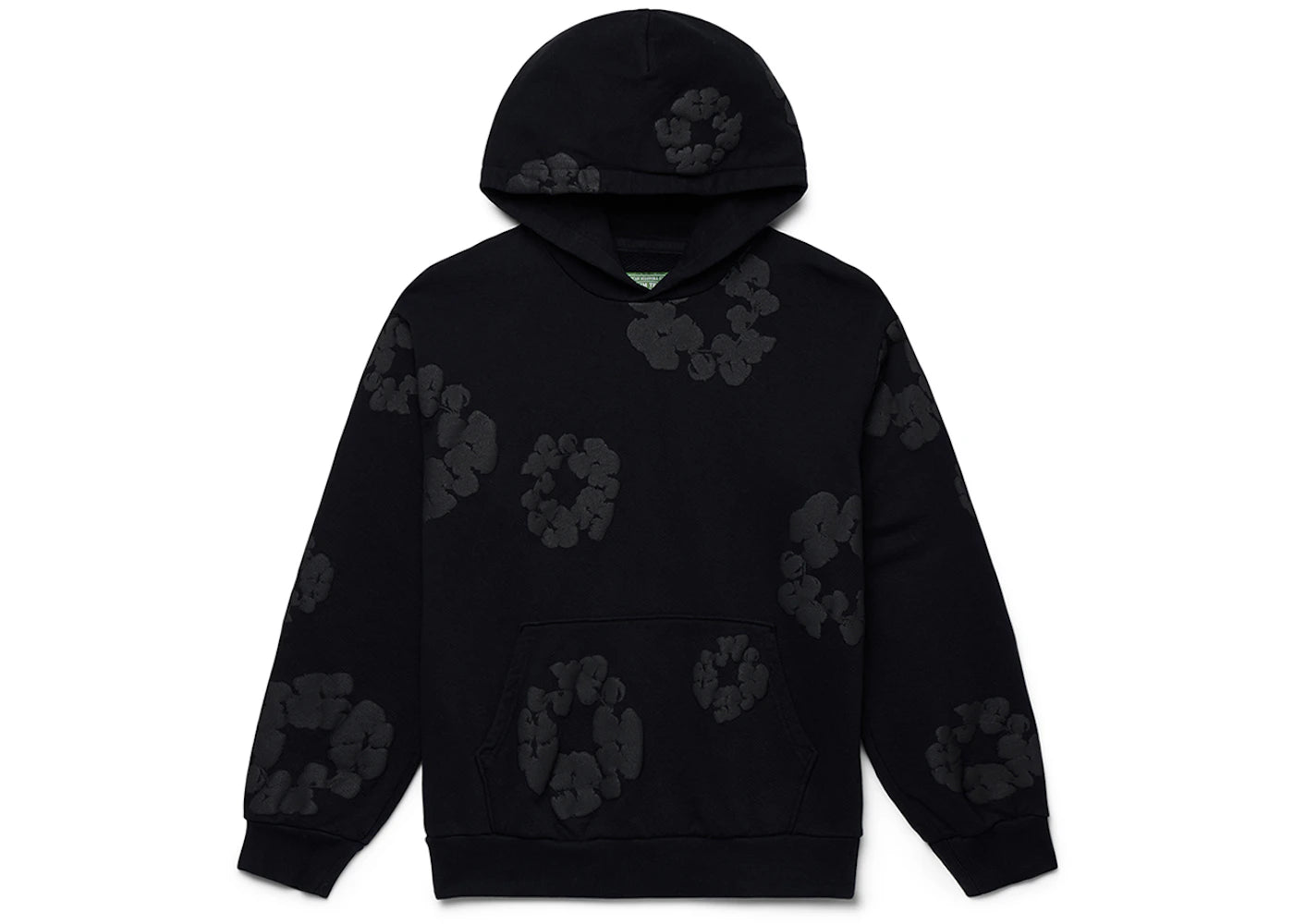Denim Tears Cotton Wreath Hoodie Black Monochrome - vue 360