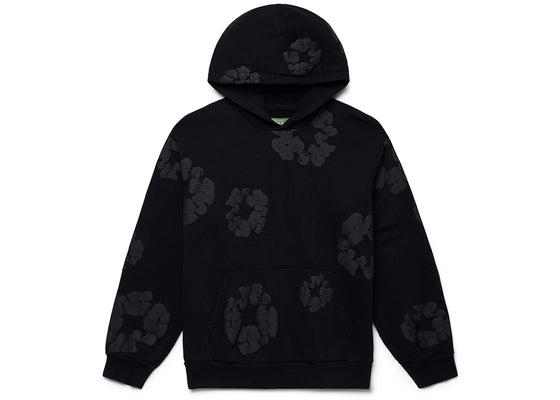 Denim Tears Cotton Wreath Hoodie Black Monochrome hoodie - authentic streetwear clothing