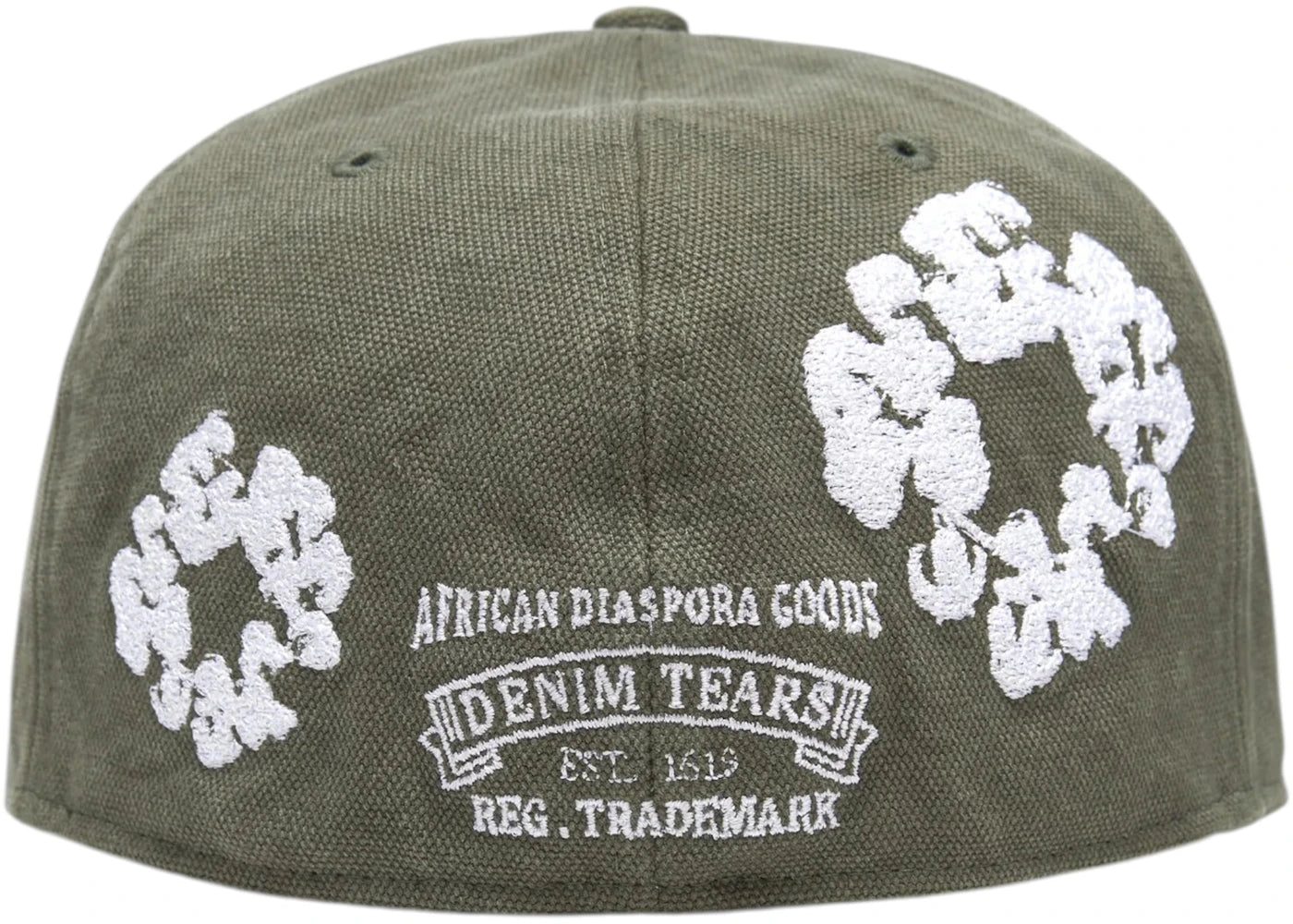 Denim Tears Cotton Wreath New Era 59Fifty Canvas Fitted Cap Olive - vue secondaire B