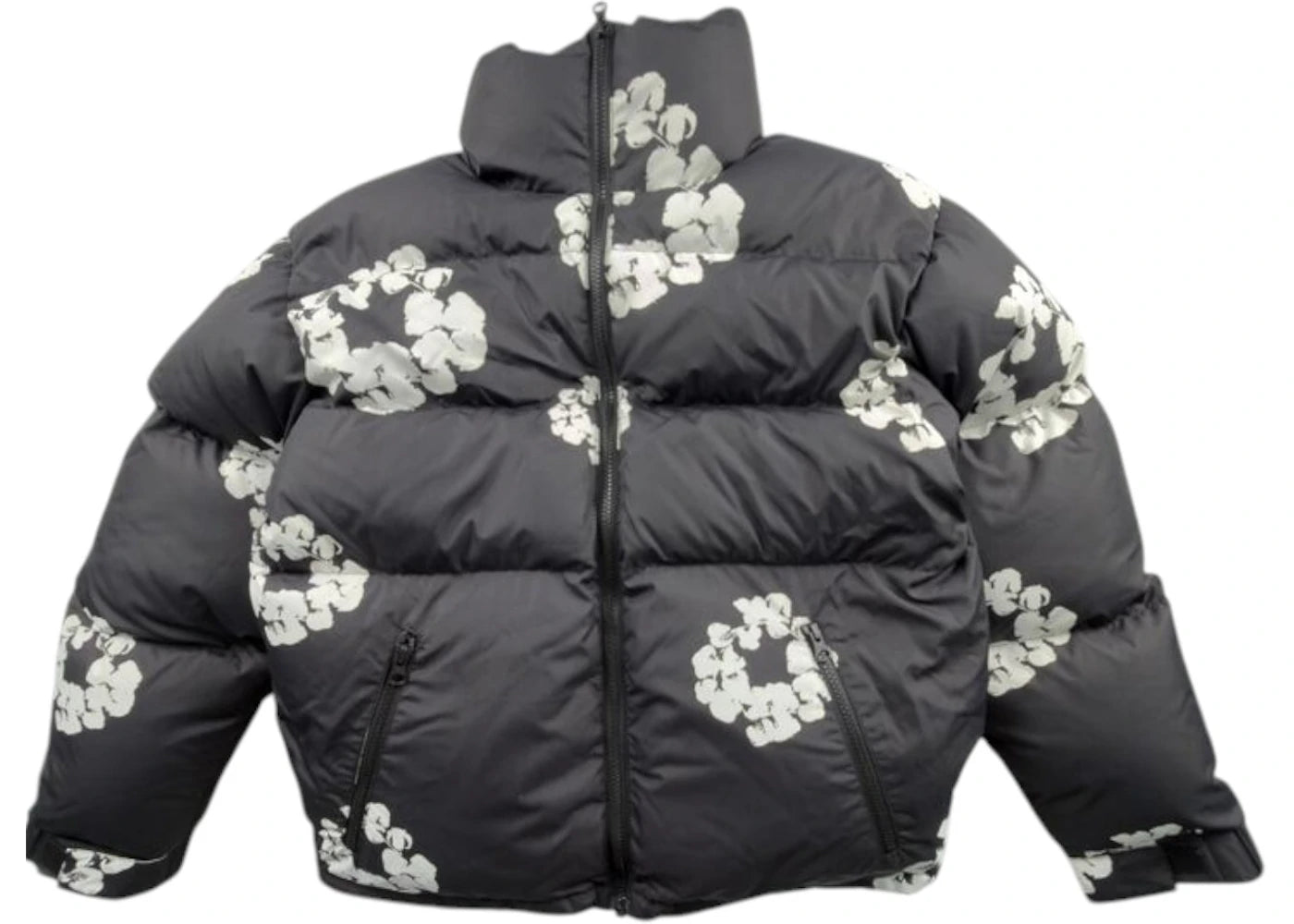 Denim Tears Cotton Wreath Puffer Jacket Black - vue 360