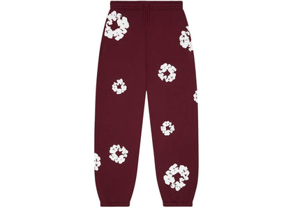 Denim Tears Cotton Wreath Sweatpants Burgundy - apparel view 2