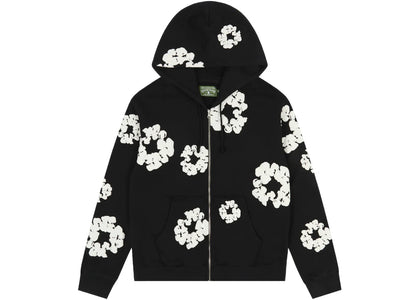 Denim Tears Cotton Wreath Zip Hoodie Black - authentic Denim Tears apparel