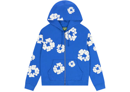 Denim Tears Cotton Wreath Zip Hoodie Blue - authentic Denim Tears apparel