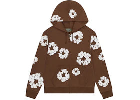 Denim Tears Cotton Wreath Zip Hoodie Brown