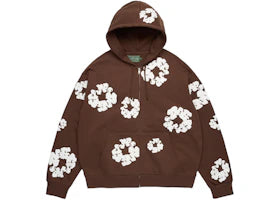 Denim Tears Cotton Wreath Zip Hoodie Dark Brown