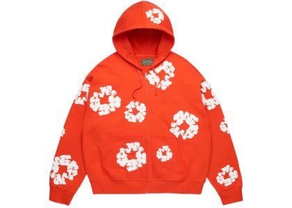 Denim Tears Cotton Wreath Zip Hoodie Dark Orange - authentic Denim Tears apparel