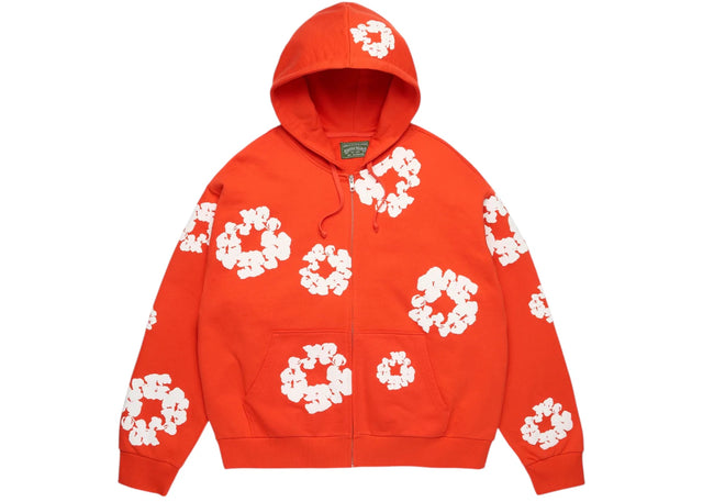 Denim Tears Cotton Wreath Zip Hoodie Dark Orange