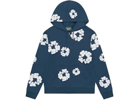 Denim Tears Cotton Wreath Zip Hoodie Navy - authentic Denim Tears apparel