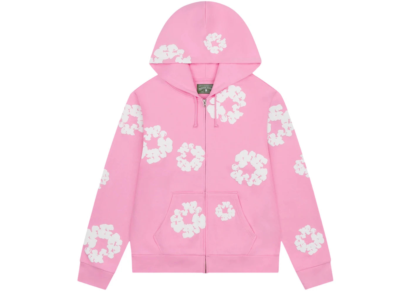 Denim Tears Cotton Wreath Zip Hoodie Pink - vue 360