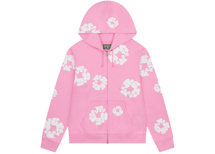 Denim Tears Cotton Wreath Zip Hoodie Pink - authentic Denim Tears apparel