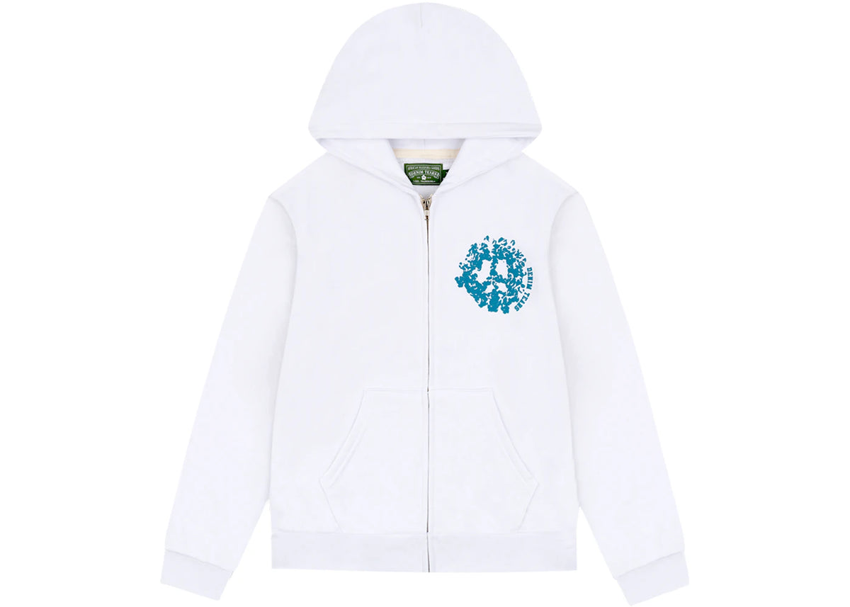 Denim Tears Denim University Zip Hoodie White - vue 360
