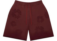 Denim Tears Faded Mono Cotton Wreath Sweatshorts Beet Root