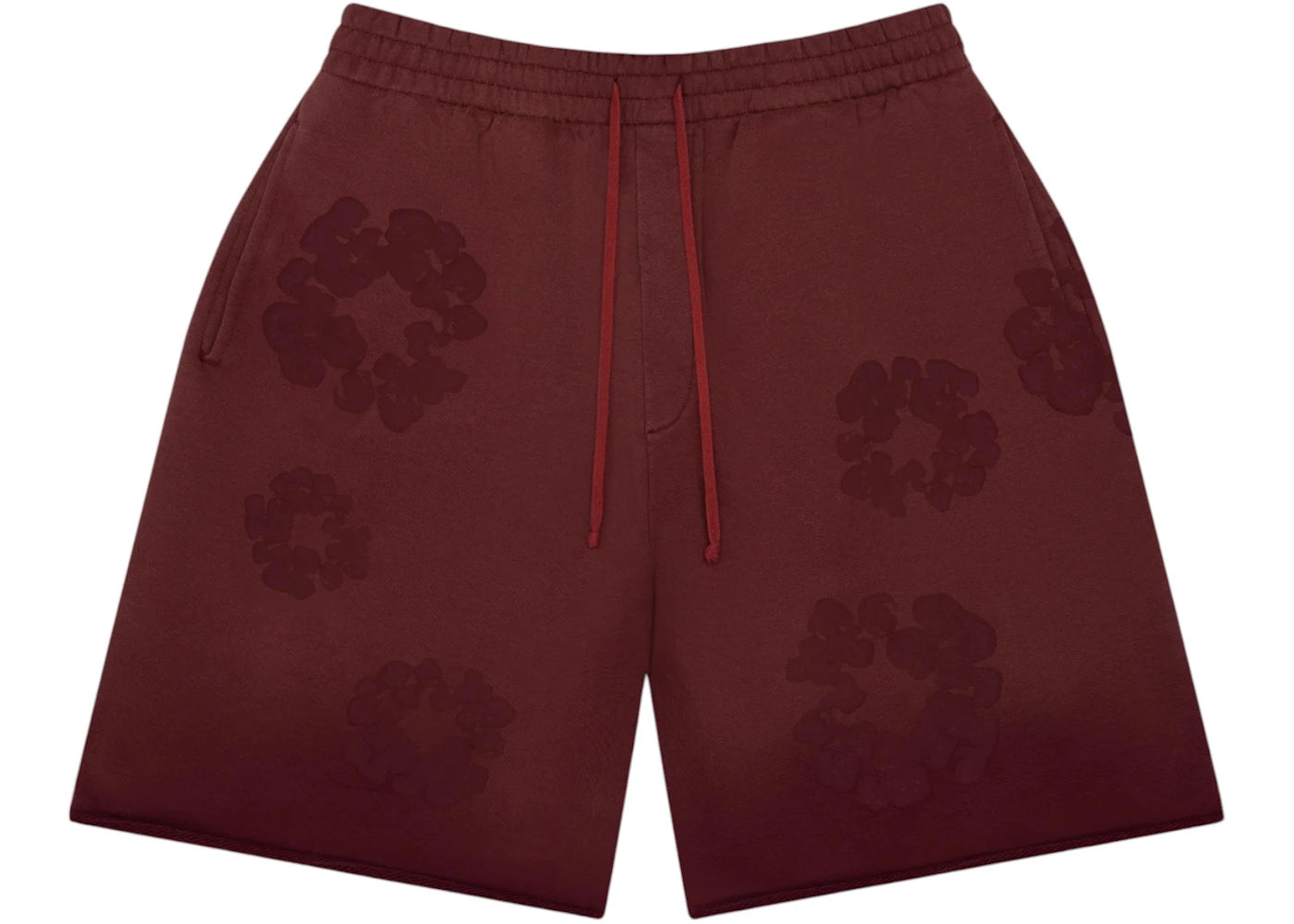 Denim Tears Faded Mono Cotton Wreath Sweatshorts Beet Root - vue secondaire A