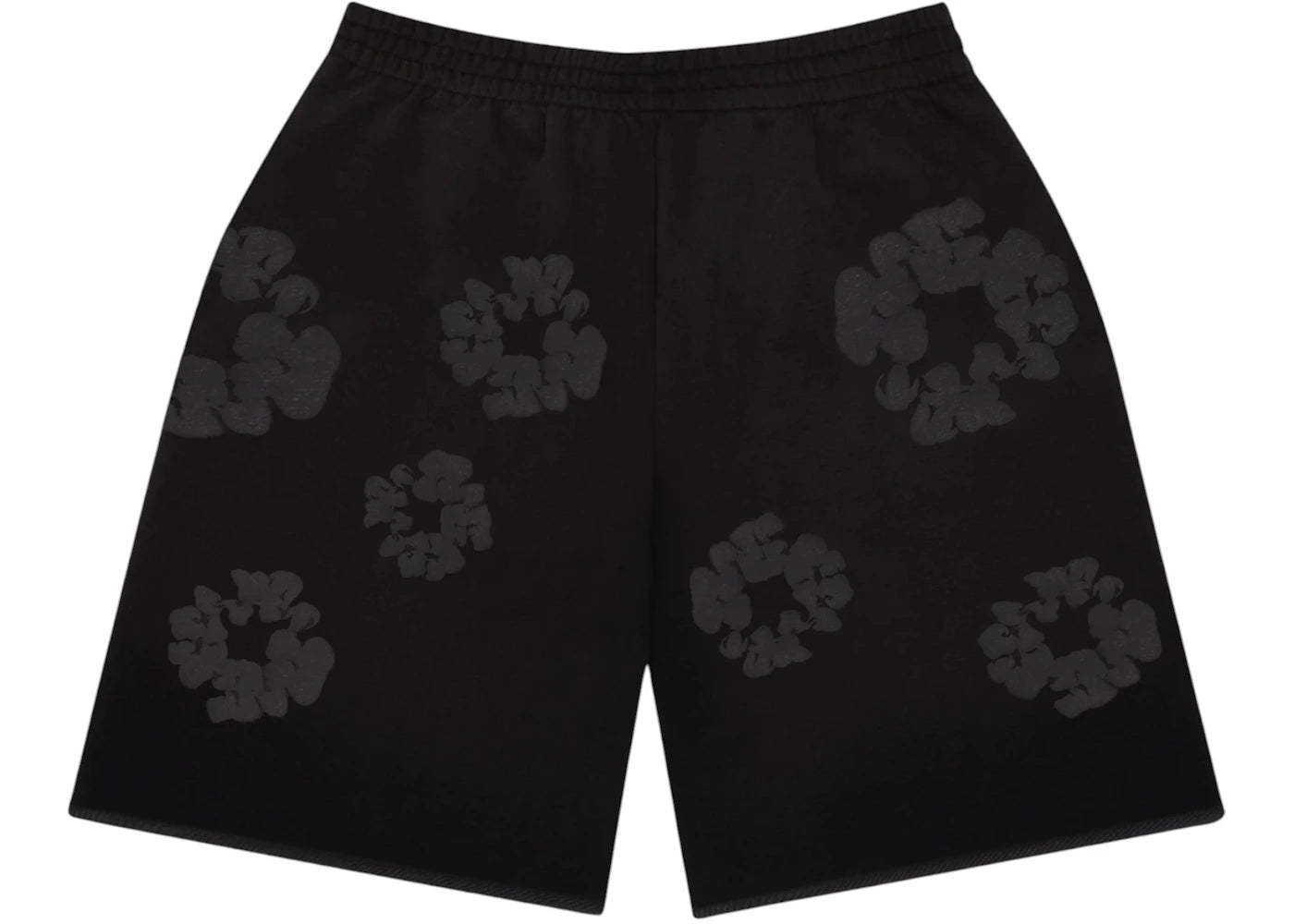 Denim Tears Faded Mono Cotton Wreath Sweatshorts Black - vue secondaire A