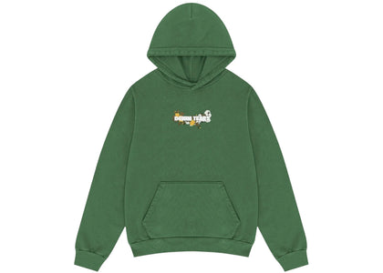 Denim Tears Floral Embroidered Logo Hoodie Green - apparel view 2