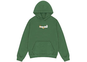 Denim Tears Floral Embroidered Logo Hoodie Green - vue 360