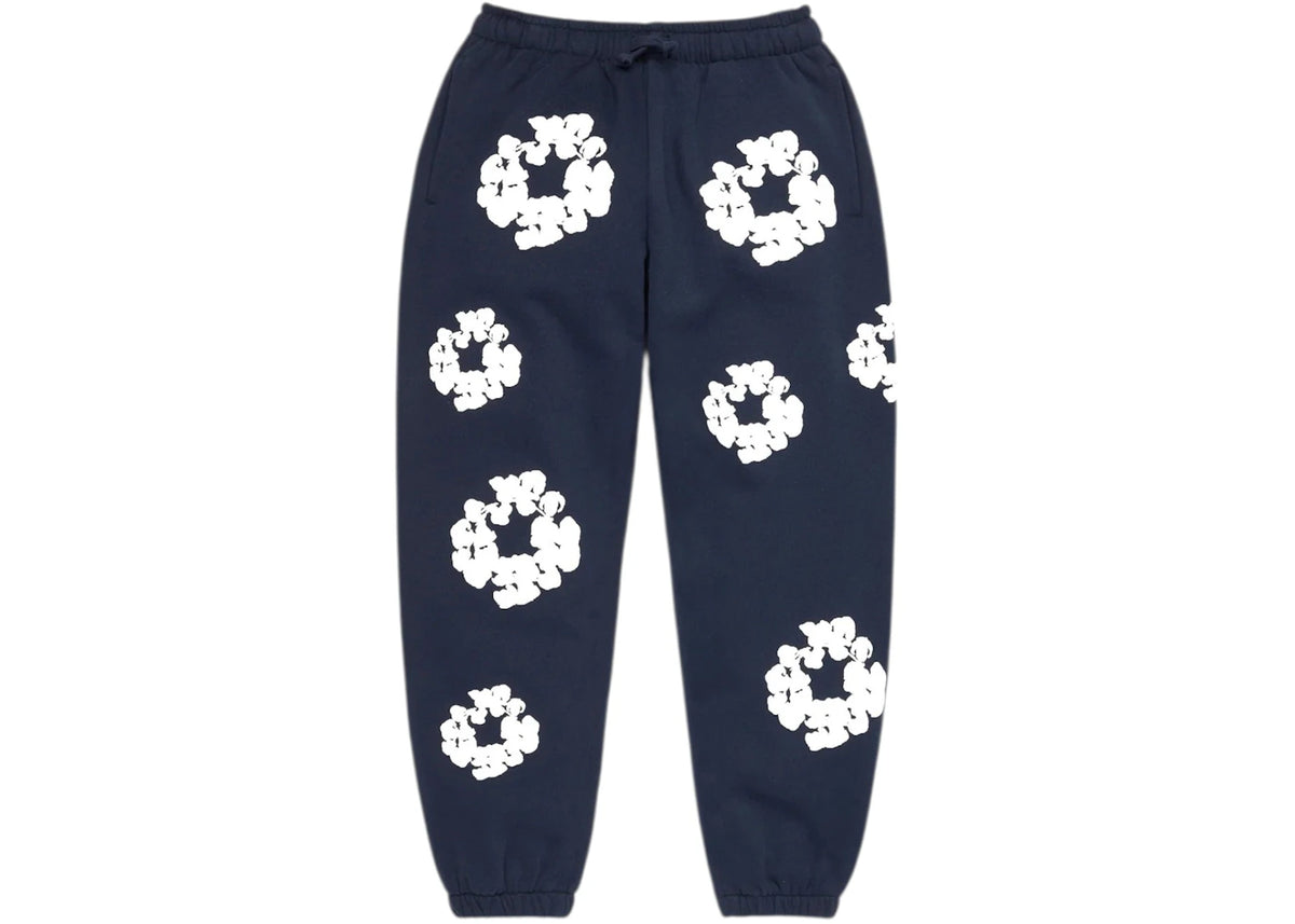 Denim Tears Kids Cotton Wreath Sweatpants Navy - vue 360